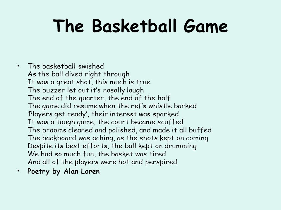 how to write a basketball poem